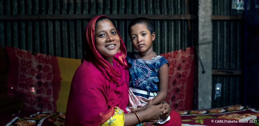 Portrait of Ruma and her daughter